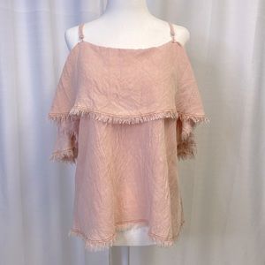 Umgee off shoulder pink shirt with straps Size Small